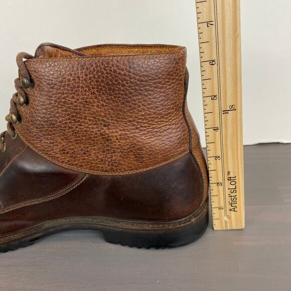 Vintage Cole Haan Country Lace Up Ankle Boots Men 10M Brown Leather Rugged Work - Picture 11 of 15